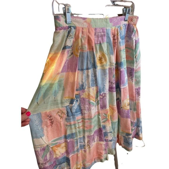 Maxi Pleated Long Pastel Vintage Alfred Dunner Skirt Sz 14 P - Picture 2 of 7
